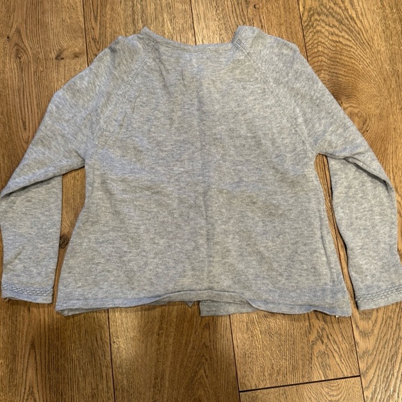 Girls Angel Dear Light Gray Knit Button Up Sweater - Picture 6 of 7